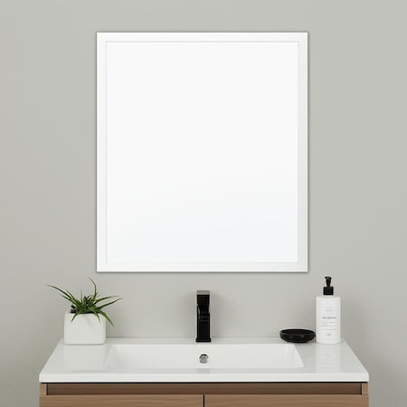 Homeroots 26" White Bathroom Vanity Mirror 607224