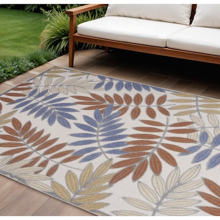 Homeroots 6' X 9' Blue Indoor Outdoor Area Rug 527619