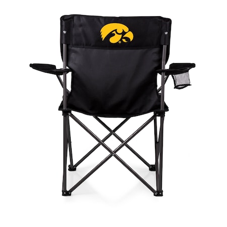 Picnic Time Family Of Brands NCAA Iowa Hawkeyes PTZ Camp Chair - Beach Chair with Carrying Bag, Black 804-00-179-224-0