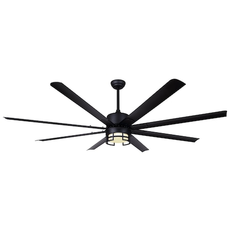 Canarm Ceiling Fan, 72 in Blade Dia, 8 Blades, 5 Speeds, 120V AC, Matte Black CP72EZR8BK-W