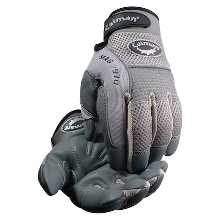 Caiman Multi-Activity Glove with Split Deerskin Leather Padded Palm and Gray AirMesh Back 25423