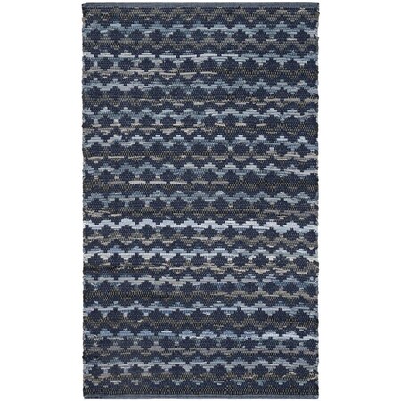 Safavieh Montauk Hand Woven Rectangle RugTurquoise & Blue & Black 3 x 5 ft. MTK120N-3
