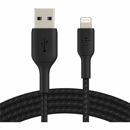 Belkin Belkin Braided Lightning to USB-A Cable (2m / 6.6ft, Black) CAA002BT2MBK