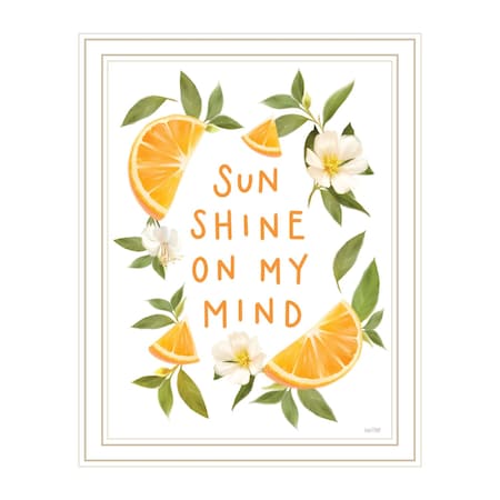 Homeroots Sun Shine on My Mind White Framed Print Wall Art 529849