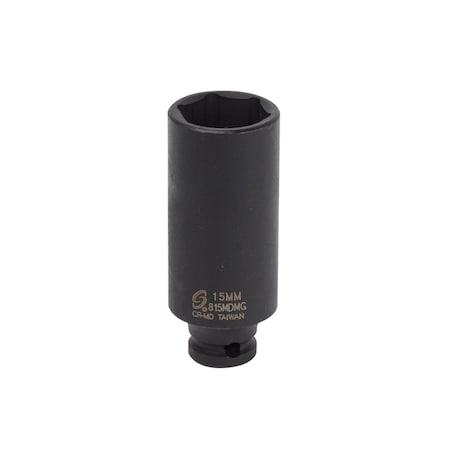 Sunex Magnetic Impact Socket, 1/4 in. Dr, 15mm 815MDMG