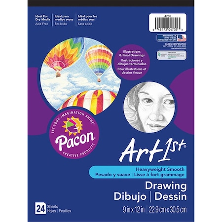 Pacon Pacon  9 x 12 in. Art 1st Drawing Pad, White - 24 Sheets Per Pack - 6 Each PAC4735-6