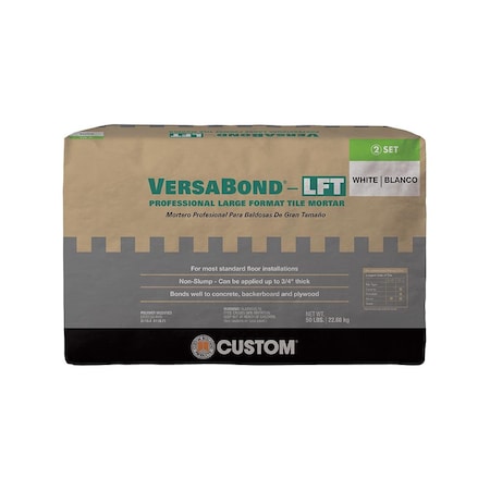 Custom 221826 50 lbs Versabond - Left Fortified Medium Bed Mortar - White 10186227894