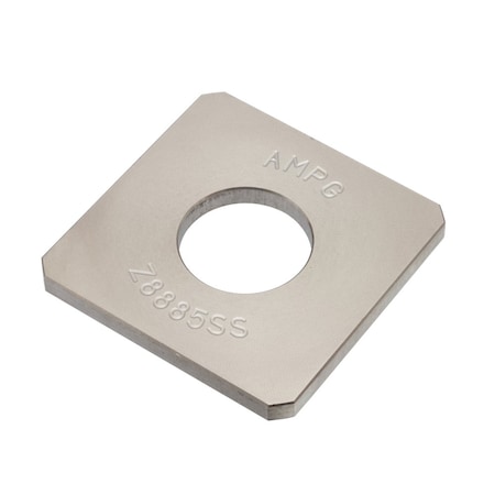 Zoro Select Square Washer, Fits Bolt Size 1 1/4 in , Stainless Steel Plain Finish Z8885SS