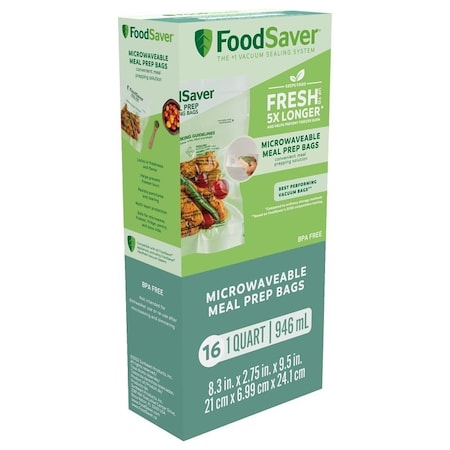 Foodsaver Microwavable Meal Prep Bags, 1 qt, Multi-Color 2171101