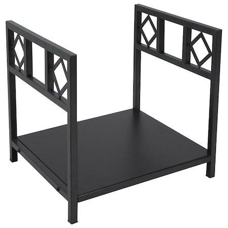Simple Spaces Log Rack, 13-3/8 in W, 14-1/4 in H, Steel Base, Powder Coated, Black B90053BK