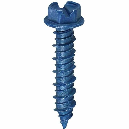 Dottie Concrete Screw, 1/4" Dia., Hex, 2-1/4 in L, Carbon Steel Blue Xylan, 100 PK 14H214
