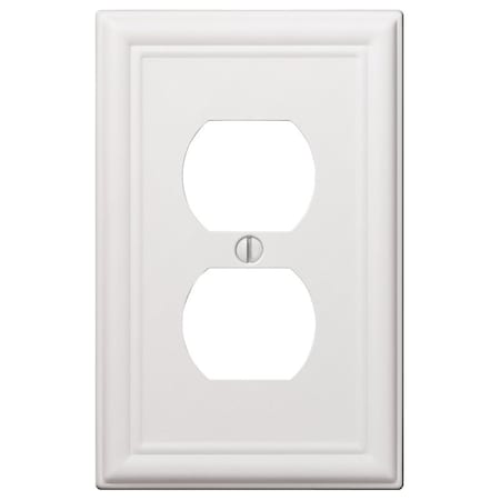 Amerelle Receptacle Wallplate, 5 in L, 2-7/8 in W, 1 -Gang, Steel, White, Screw Mounting 149DW