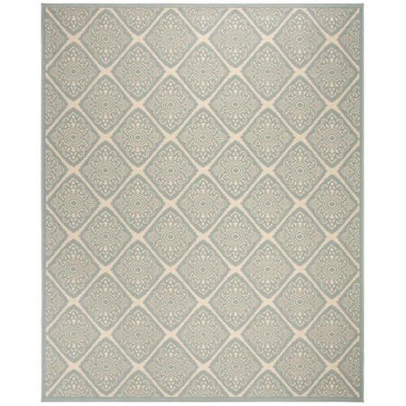 Safavieh 9 x 12 ft. Linden 100 Contemporary Large Rectangular Area RugCream & Aqua LND132L-9