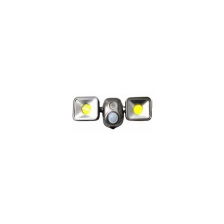 Fulcrum COB Motion-Activated Security Floodlight, Battery Operated, Dual Head, 1200 Lumens, Bronze 35001-101
