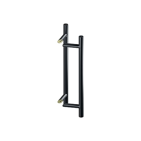 Deltana 24in Back to Back Round Offset Door Pulls Black Finish SSPORBB24U19