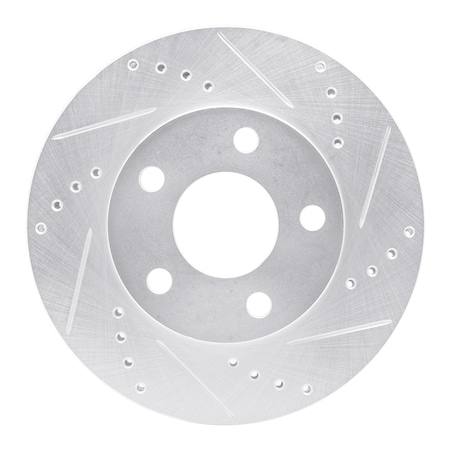 Dynamic Friction Co DFC Brake Rotor - Drilled and Slotted - Silver 631-47028R