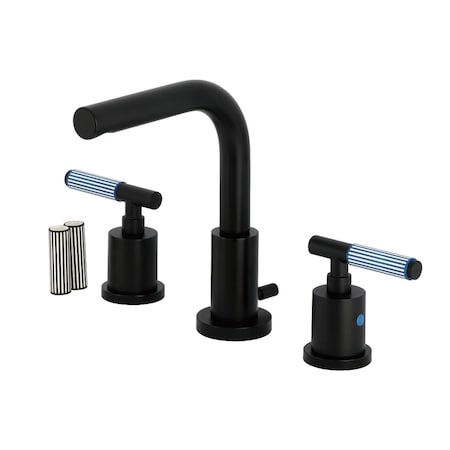 Kingston Brass Widespread Bathroom Faucet with Brass Pop-Up, Matte Black FSC8950KPS