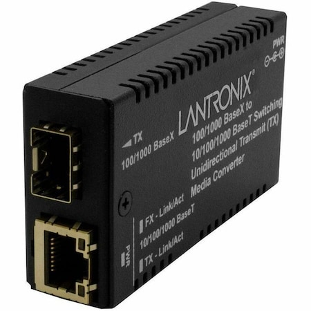 Transition Networks 10/100/1000BASETX TO 1000BASE SFP UNI DIRECTIONAL RX W/ -NA PWR M/GE-PSW-SFP-01-URX-NA