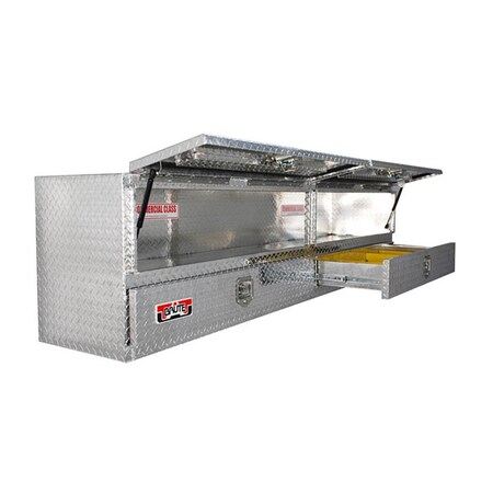 Unique Truck Accessories 96 in. High Capacity Stake Bed Contractor Top Sider with 2 Bottom Drawers UNITB400-96D-BD