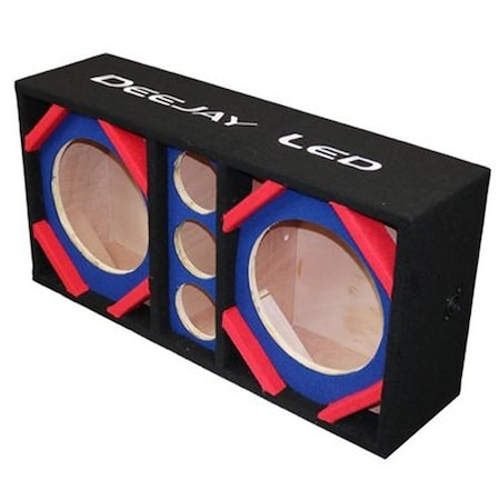 Deejay Led Two 10-in Woofers plus Three Tweeters BLUE Empty Chuchera Speaker Enclosure D10T3BLUE