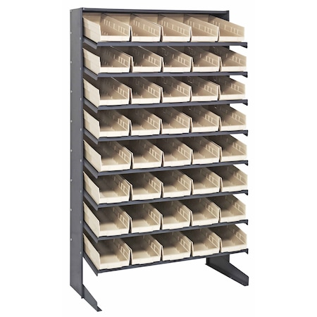 Quantum Storage Systems SINGLE SIDED PICK RACK W/40 IVORY BINS QPRS-104IV