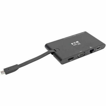 Tripp Lite USB C DOCKING STATION W/HDMI, VGA, MDP, USB A, GIGABIT ETHERNET, MEM CARD, 3.5 M U442-DOCK3-B