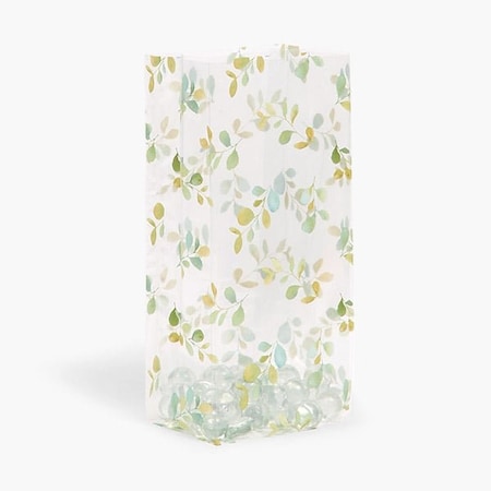 Nashville Wraps Watercolor Greenery Cello Bags, 4x2.5x9.5 in, 100PK C2BWGN