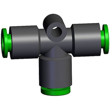 Smc Push-Fit Tee Fitting, Black, Rigid KRT07-00