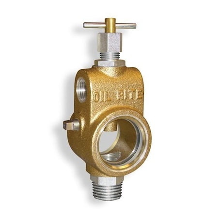 Oil-Rite Universal Sight Feed Valve - T-Handle, 1/2in. Female NPT, 3/4in. Male NPT B2501-4