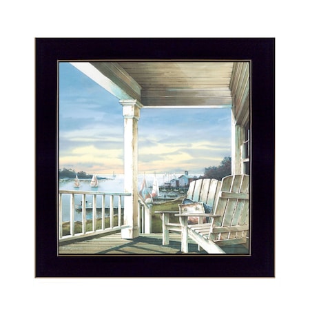 Homeroots Waiting on Sunset 2 Black Framed Print Wall Art 407390