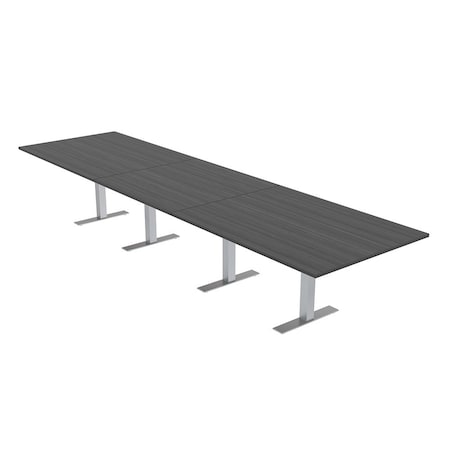 Skutchi Designs 16ft Rectangular Conference Table With Power | Harmony Series | 16 Person Meeting Room Table HAR-REC-48x192-T-WA7949-NA