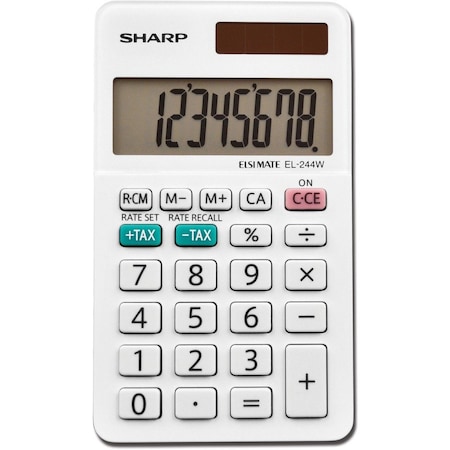 Sharp EL244WB 8Digit Professional Pocket Calculator, White SHREL244WB