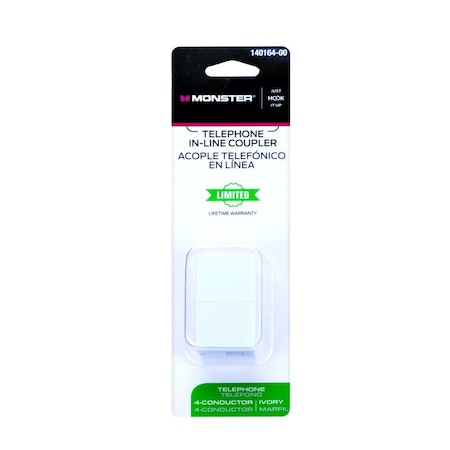 Monster Cable Just Hook It Up 0 ft. L White Modular In Line Coupler 140164-00