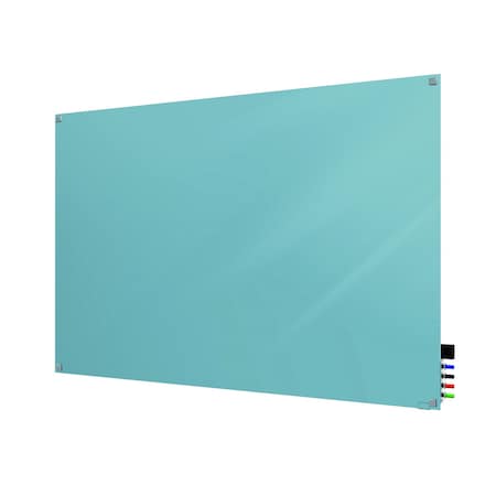 Ghent Harmony Glassboard w/ Standoffs, Non-Magnetic, Square Corners, 3'H x 4'W, Denim HMYSN34DM