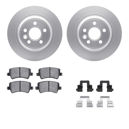 Dynamic Friction Co DFC GEOSPEC Coated Rotors with 5000 Brake Pads - Ceramic and Hardware 4512-11059
