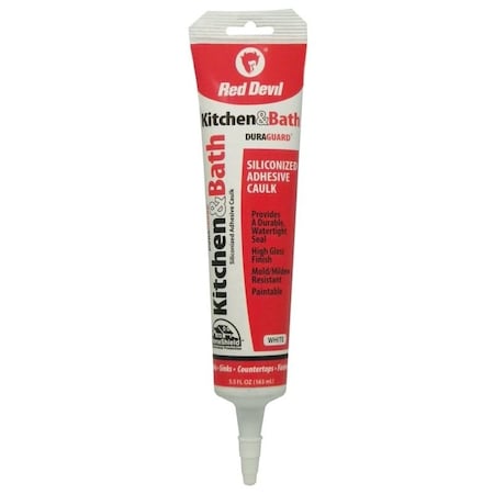 Red Devil DuraGuard 0 Acrylic Caulk, White, 20 to 180 deg F, 55 oz Squeeze Tube 405