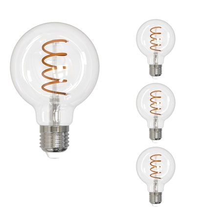 Bulbrite LED Filament 5W, Dimmable G25, Clear Glass, E26 Base, 2100K, 350 Lm, 4PK 862868