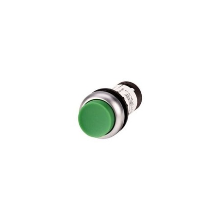 Eaton 22.5 MM, 1NO-1NC, NEMA 4X/13, IP67/69K, Green Button, Silver Titanium Bezel, Momentary, C22-DH-G-K11
