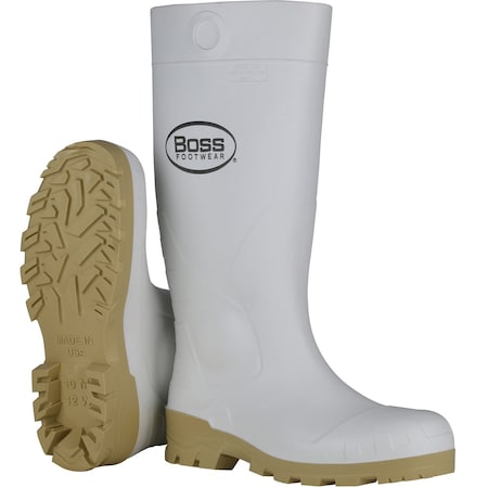 Boss 16" White PVC Steel Toe Boot 382-910/9