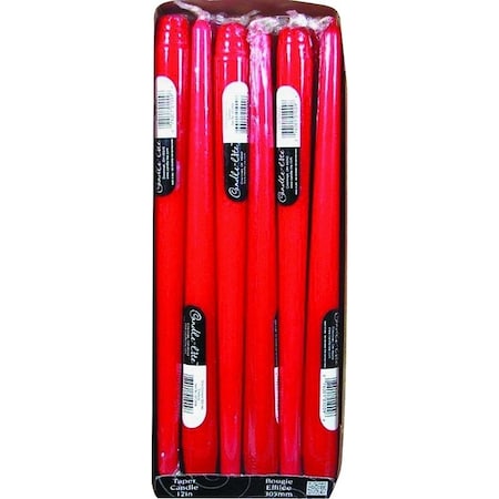 Candle-Lite Taper Candle, Crimson Candle, 9.4 hr Burning 4201854