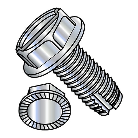 Zoro Select 1/4-20X3/4 Slot Hwh Serr Ft Tcs 1 Zinc And Bake, 3000Pk 14121SWS
