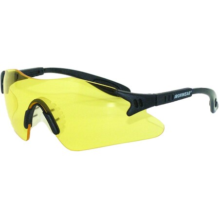 Ironwear Sunset Series Safety Glasses ANSI Z87 Compliant with UVA and UVB Protection, Black, Amber 3250-B-A