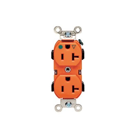Leviton Hospital Grade Duplex Receptacle, 20 Amp, 125 Volt 8300-OIG