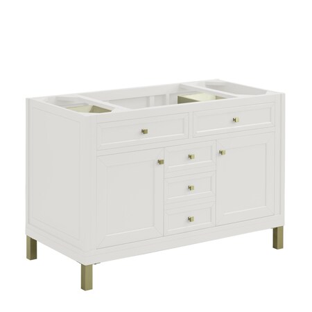 James Martin Vanities Vanity, without top, Glossy White, 47.88 in W x 23.25 in D, 503-V48-M-GW