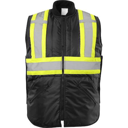 Ironwear Class 1 Type O Hi Vis Insulated Reflective Safety Vest, Black, 5X-Large 6930-B-5XL