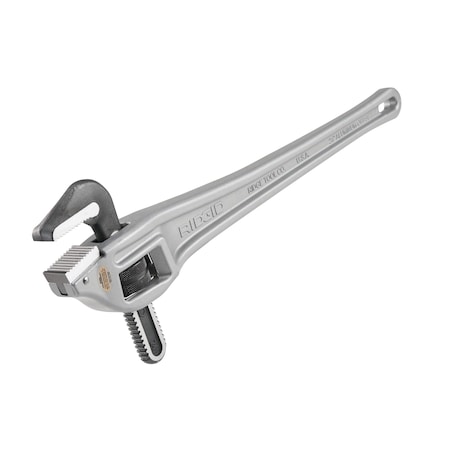 Ridgid 24" Aluminum Offset Pipe Wrench, Narrow Hook Jaw Parallel to Handle for Tight Spaces and Overhead 31130