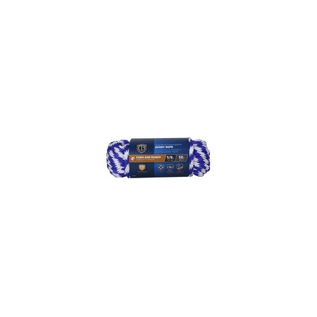 Richelieu Polypropylene Derby Rope, Smooth Braided, Blue, 5/8-In. x 50-Ft. 643811