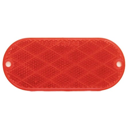 Overtime UL480001 Oval Trailer Reflector - Red OV567523