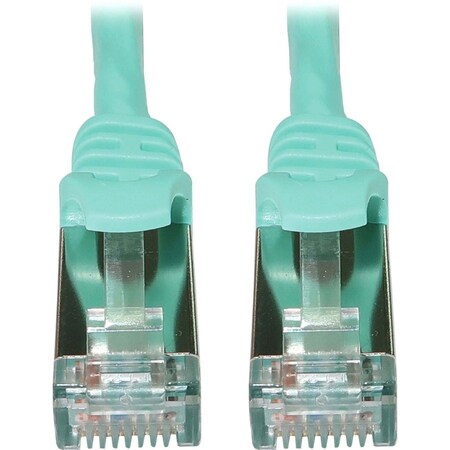 Eaton Tripp Lite Series Cat6a 10G Snagless Shielded Slim STP Ethernet Cable RJ45 M/M, PoE, Aqua, 25 N262-S25-AQ