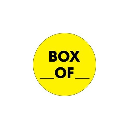 Bubblefast 2'' Circle - ''Box _ Of _'' Fluorescent Yellow Labels BFDL1267